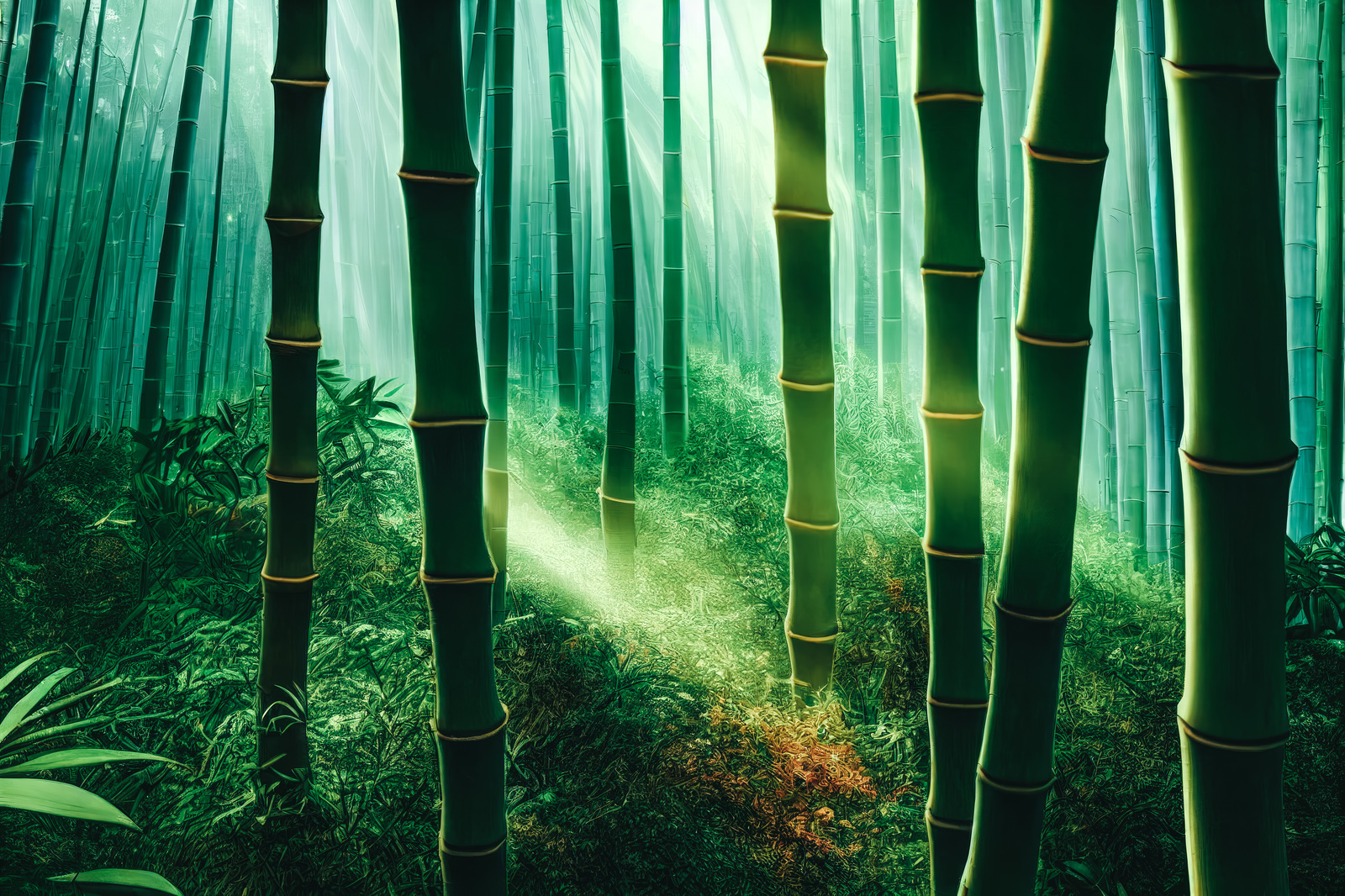 AIが生成した竹林の画像